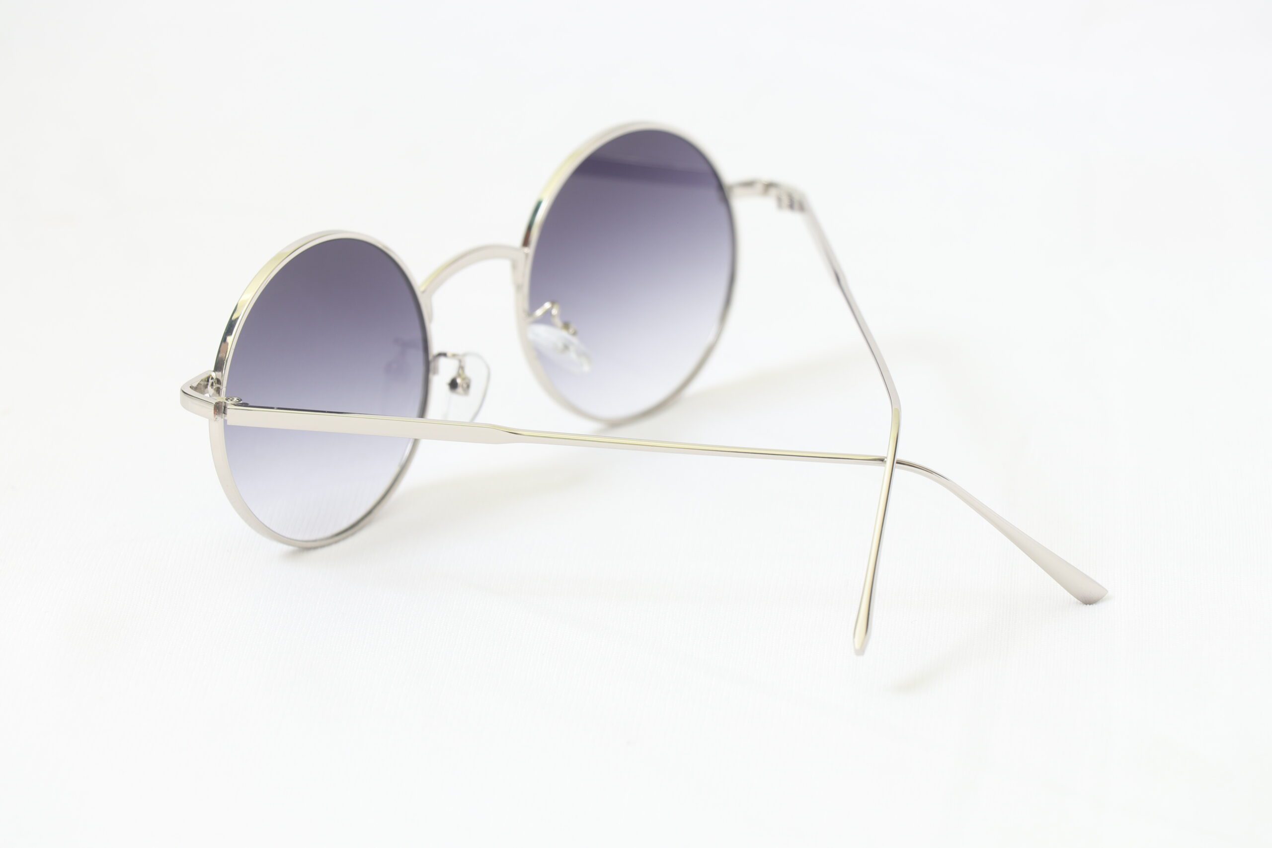 Metallic Round Silver Sunglasses You Could See Better 