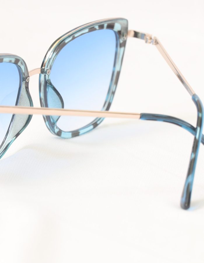Blue Cat Eye Printed Sunglasses