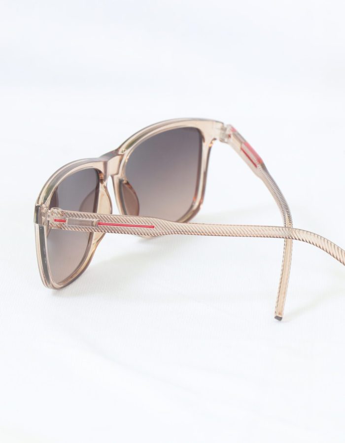 Brown Transparent Square Sunglasses